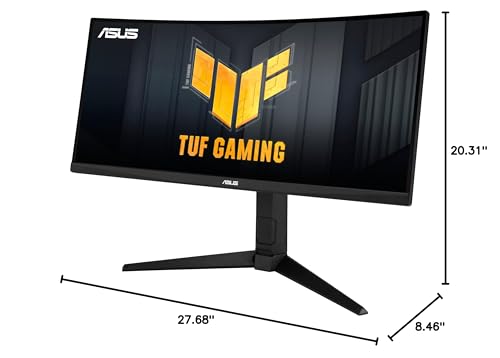 Monitor curvo ASUS TUF Gaming 32" 1440P HDR (VG32VQ1B): QHD (2560 x 1440), 165 Hz (compatible con 144 Hz), 1 ms, desenfoque de movimiento extremadamente bajo, altavoz, FreeSync Premium, montaje VESA, DisplayPort, HDMI, NEGRO 