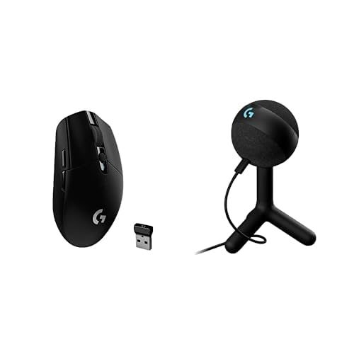 Ratón inalámbrico para juegos Logitech G305 LIGHTSPEED, sensor Hero 12K, 12 000 DPI, ligero, 6 botones programables, duración de batería de 250 h, memoria integrada, PC/Mac, color negro 