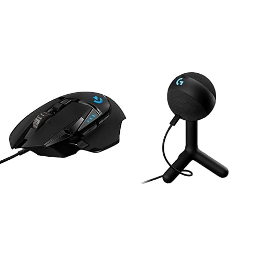 Ratón para juegos con cable de alto rendimiento Logitech G502 HERO, sensor HERO 25K, 25 600 DPI, RGB, pesos ajustables, 11 botones programables, memoria integrada, PC/Mac