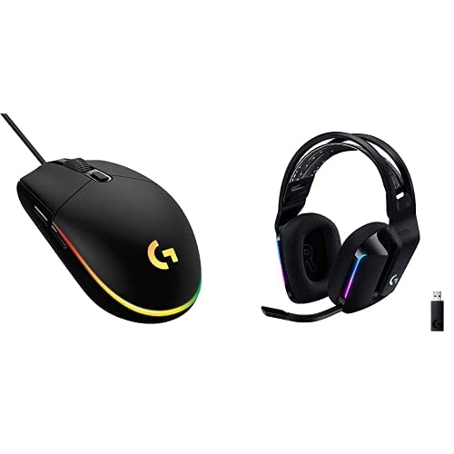 Logitech G203 Wired Gaming Mouse, 8,000 DPI, Rainbow Optical Effect LIGHTSYNC RGB, 6 Programmable Buttons, On-Board Memory, Screen Mapping, PC/Mac Computer and Laptop Compatible - Black