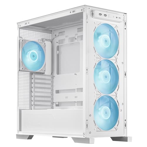 ASUS TUF Gaming GT501 White Edition Mid-Tower Computer Case for up to EATX Motherboards with 2 x USB 3.1 Front Panel, Smoked Tempered Glass, Steel Construction, and Four Case Fans