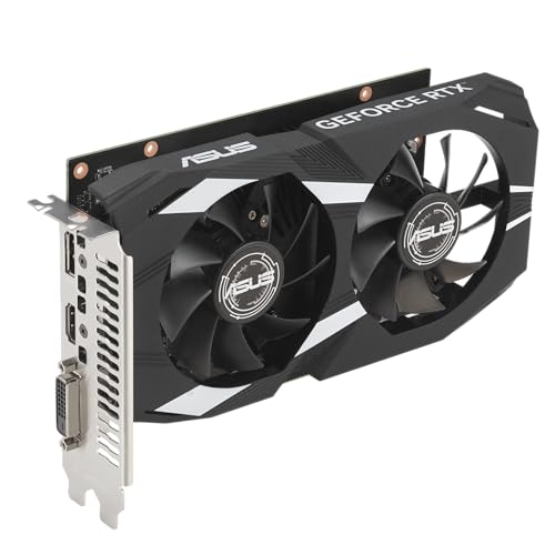 ASUS Dual NVIDIA GeForce RTX 3050 6GB OC Edition Gaming Graphics Card - PCIe 4.0, 6GB GDDR6 Memory, HDMI 2.1, DisplayPort 1.4a, 2-Slot Design, Axial-tech Fan Design, 0dB Technology, Steel Bracket