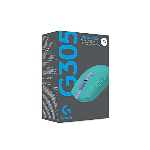 Ratón inalámbrico para juegos Logitech G305 LIGHTSPEED, sensor Hero 12K, 12 000 DPI, ligero, 6 botones programables, duración de batería de 250 h, memoria integrada, PC/Mac, color negro 