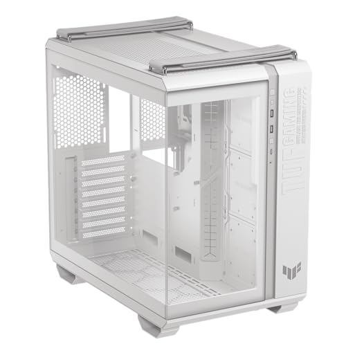 ASUS TUF Gaming GT501 White Edition Mid-Tower Computer Case for up to EATX Motherboards with 2 x USB 3.1 Front Panel, Smoked Tempered Glass, Steel Construction, and Four Case Fans