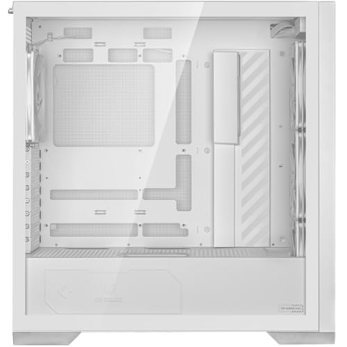 ASUS TUF Gaming GT501 White Edition Mid-Tower Computer Case for up to EATX Motherboards with 2 x USB 3.1 Front Panel, Smoked Tempered Glass, Steel Construction, and Four Case Fans