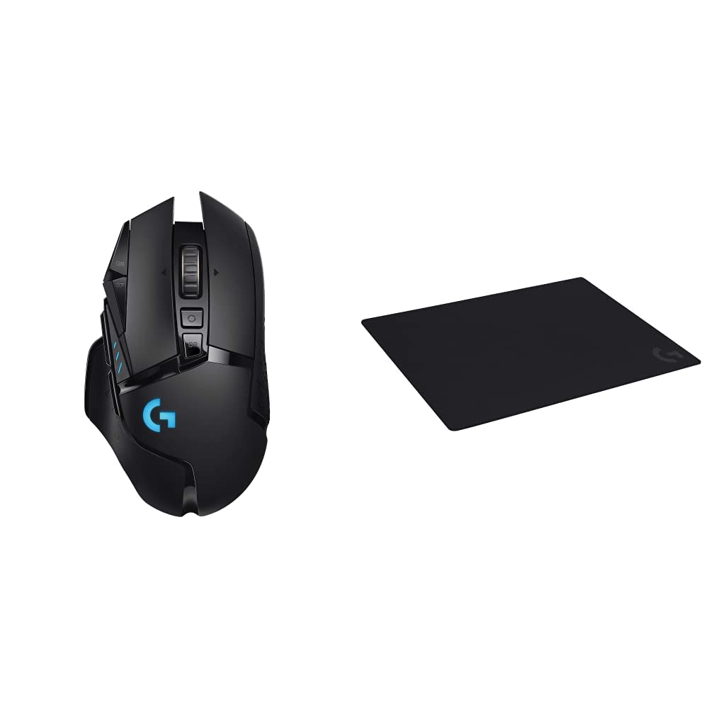 Logitech G502 Lightspeed Wireless Gaming Mouse with Hero 25K Sensor, PowerPlay Compatible, Tunable Weights and Lightsync RGB - Black