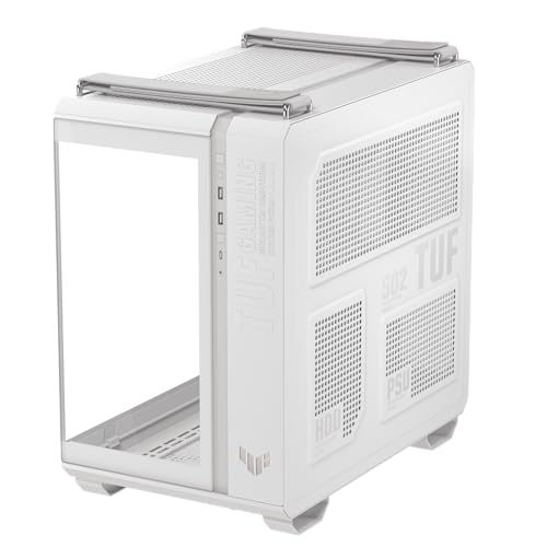 ASUS TUF Gaming GT501 White Edition Mid-Tower Computer Case for up to EATX Motherboards with 2 x USB 3.1 Front Panel, Smoked Tempered Glass, Steel Construction, and Four Case Fans