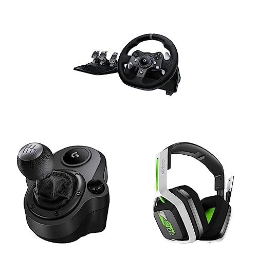 Volante y pedales de carreras Logitech G920 Driving Force, Force Feedback + palanca de cambios Logitech G Driving Force - Xbox Series X|S, Xbox One y PC, Mac - Negro 