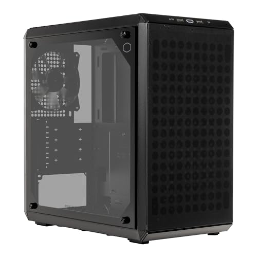 Torre Micro-ATX Cooler Master MasterBox Q300L con filtro de polvo de diseño magnético, panel lateral de acrílico transparente, E/S ajustable y flujo de aire completamente ventilado, color negro (MCB-Q300L-KANN-S00) 