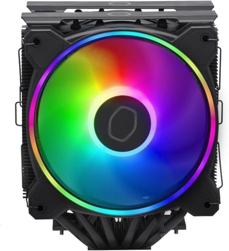 Cooler Master Hyper 212 Halo Black CPU Air Cooler, 120 Halo² PWM Fan, Dual Loop ARGB, Aluminum Top Cover, 4 Copper Heat Pipes, 154mm Tall, AMD Ryzen AM5|AM4, Intel LGA 1851|1700|1200 Brackets