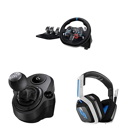 Volante y pedales de carreras Logitech G920 Driving Force, Force Feedback + palanca de cambios Logitech G Driving Force - Xbox Series X|S, Xbox One y PC, Mac - Negro 