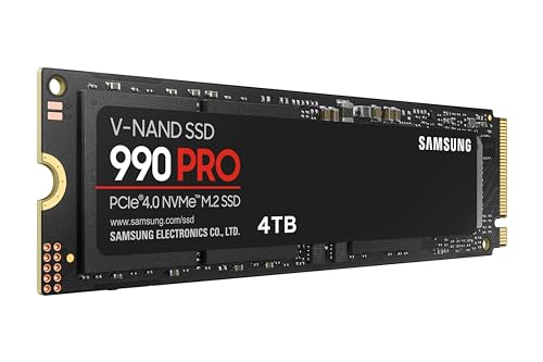 SAMSUNG 990 PRO SSD NVMe M.2 PCIe Gen4, M.2 2280 Internal Solid State Hard Drive, Seq. Read Speeds Up to 7,450 MB/s for High End Computing, Gaming, and Heavy Duty Workstations, MZ-V9P2T0B/AM