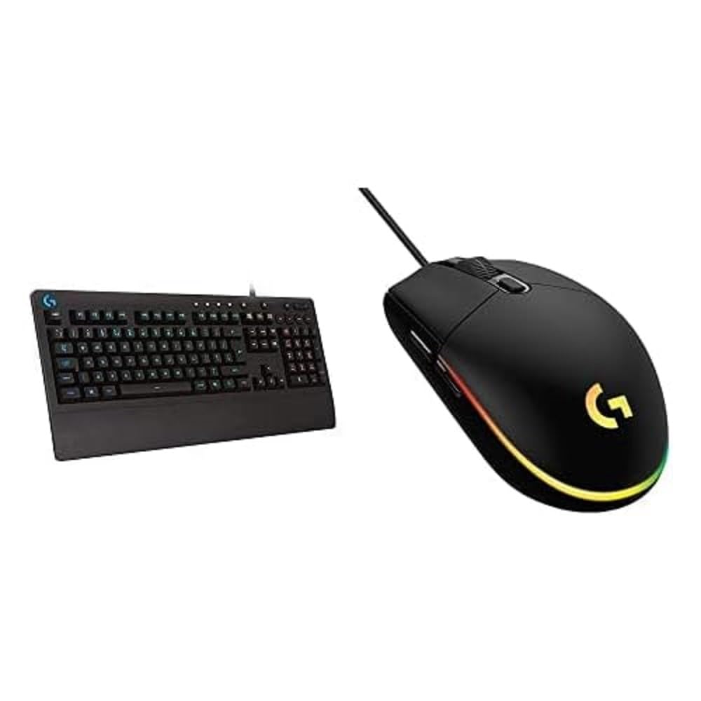 Logitech G203 Wired Gaming Mouse, 8,000 DPI, Rainbow Optical Effect LIGHTSYNC RGB, 6 Programmable Buttons, On-Board Memory, Screen Mapping, PC/Mac Computer and Laptop Compatible - Black