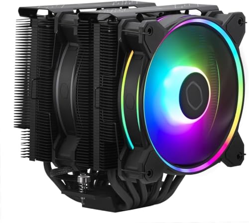 Cooler Master Hyper 212 Halo Black CPU Air Cooler, 120 Halo² PWM Fan, Dual Loop ARGB, Aluminum Top Cover, 4 Copper Heat Pipes, 154mm Tall, AMD Ryzen AM5|AM4, Intel LGA 1851|1700|1200 Brackets