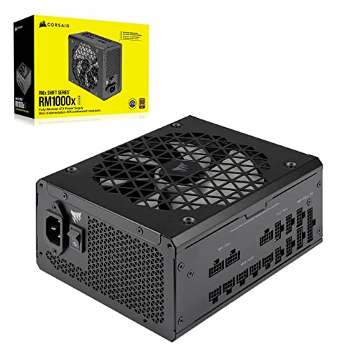 Corsair RM1000x Shift Fully Modular ATX Power Supply - Modular Side Interface - ATX 3.0 & PCIe 5.0 Compliant - Zero RPM Fan Mode - 105°C-Rated Capacitors - 80 Plus Gold Efficiency - Black