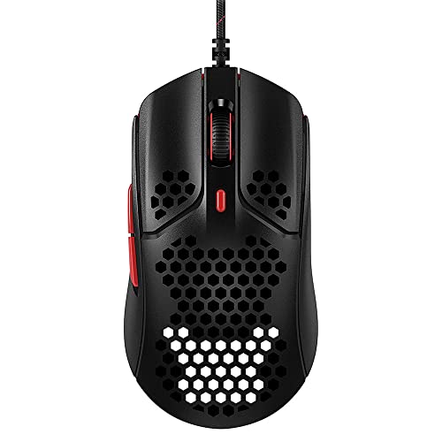 HyperX Pulsefire Haste - Ratón inalámbrico para juegos - Ultraligero, 61 g, duración de batería de 100 horas, conexión inalámbrica de 2,4 GHz, carcasa en forma de panal, diseño hexagonal, hasta 16 000 DPI, 6 botones programables - Negro, 4P5D7AA 