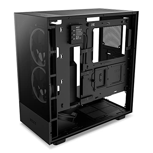 NZXT H5 Flow Compact ATX Mid-Tower PC Gaming Case – High Airflow Perforated Tempered Glass Front/Side Panel – Cable Management – 2 x 120mm Fans Included – 280mm Radiator Support – Black