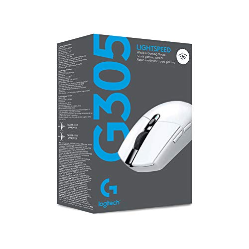 Ratón inalámbrico para juegos Logitech G305 LIGHTSPEED, sensor Hero 12K, 12 000 DPI, ligero, 6 botones programables, duración de batería de 250 h, memoria integrada, PC/Mac, color negro 