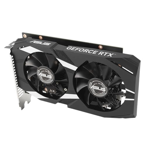 ASUS Dual NVIDIA GeForce RTX 3050 6GB OC Edition Gaming Graphics Card - PCIe 4.0, 6GB GDDR6 Memory, HDMI 2.1, DisplayPort 1.4a, 2-Slot Design, Axial-tech Fan Design, 0dB Technology, Steel Bracket