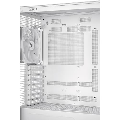 ASUS TUF Gaming GT501 White Edition Mid-Tower Computer Case for up to EATX Motherboards with 2 x USB 3.1 Front Panel, Smoked Tempered Glass, Steel Construction, and Four Case Fans