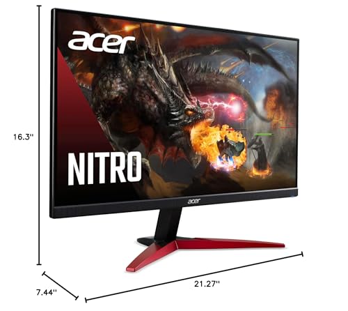 Acer Nitro 27" WQHD 2560 x 1440 IPS Gaming Monitor | AMD FreeSync | Up to 180Hz Refresh | Up to 0.5ms | DCI-P3 95% | HDR 10 Support | 1 x Display Port 1.2 & 2 x HDMI 2.0 | KG271U N3bmiipx