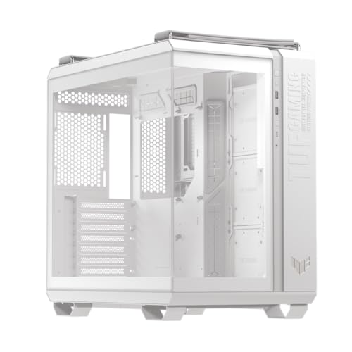 ASUS TUF Gaming GT501 White Edition Mid-Tower Computer Case for up to EATX Motherboards with 2 x USB 3.1 Front Panel, Smoked Tempered Glass, Steel Construction, and Four Case Fans