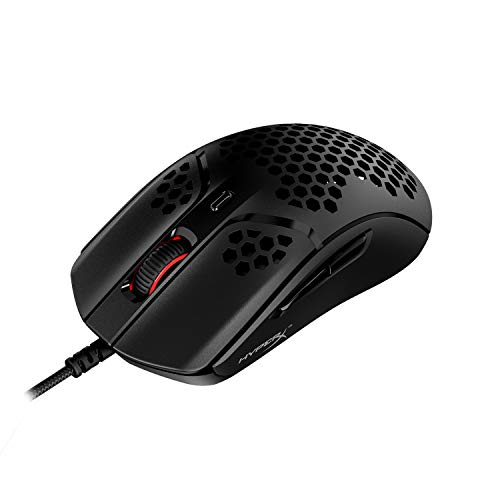 HyperX Pulsefire Haste - Ratón inalámbrico para juegos - Ultraligero, 61 g, duración de batería de 100 horas, conexión inalámbrica de 2,4 GHz, carcasa en forma de panal, diseño hexagonal, hasta 16 000 DPI, 6 botones programables - Negro, 4P5D7AA 