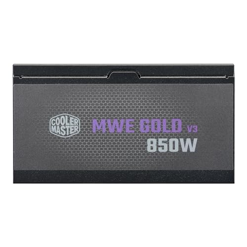 Cooler Master MWE Gold 850 V2 Full Modular, 850W, 80+ Gold Efficiency, 2 EPS Connectors, 120mm HDB Fan, Semi-fanless Operation, 5 Year Warranty