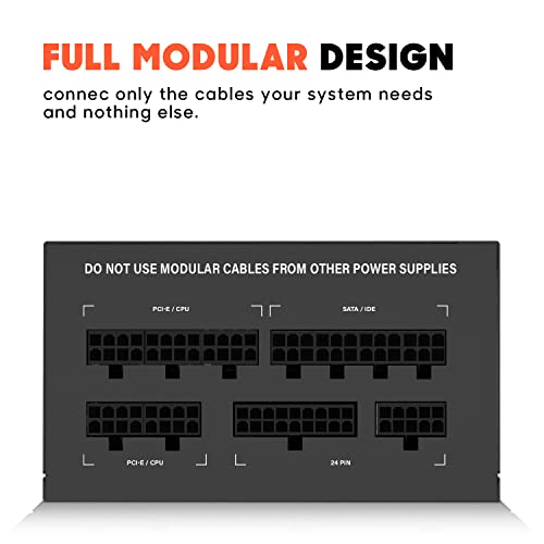 Fuente de alimentación AGT Series 1000W, certificación 80+ Gold, totalmente modular, ventilador FDB, tamaño compacto de 140 mm, garantía de 10 años, fuente de alimentación para juegos ATX 