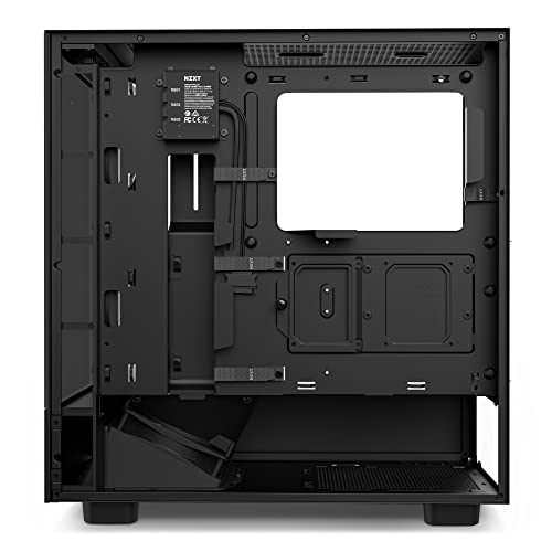 NZXT H5 Flow Compact ATX Mid-Tower PC Gaming Case – High Airflow Perforated Tempered Glass Front/Side Panel – Cable Management – 2 x 120mm Fans Included – 280mm Radiator Support – Black