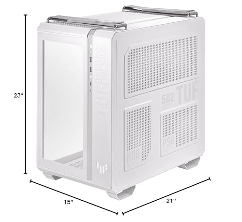 ASUS TUF Gaming GT501 White Edition Mid-Tower Computer Case for up to EATX Motherboards with 2 x USB 3.1 Front Panel, Smoked Tempered Glass, Steel Construction, and Four Case Fans