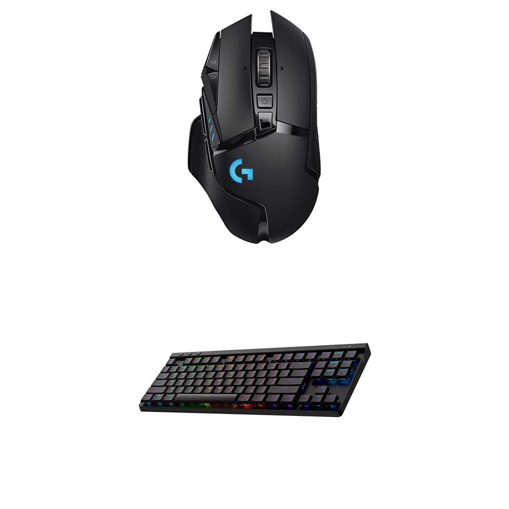 Logitech G502 Lightspeed Wireless Gaming Mouse with Hero 25K Sensor, PowerPlay Compatible, Tunable Weights and Lightsync RGB - Black