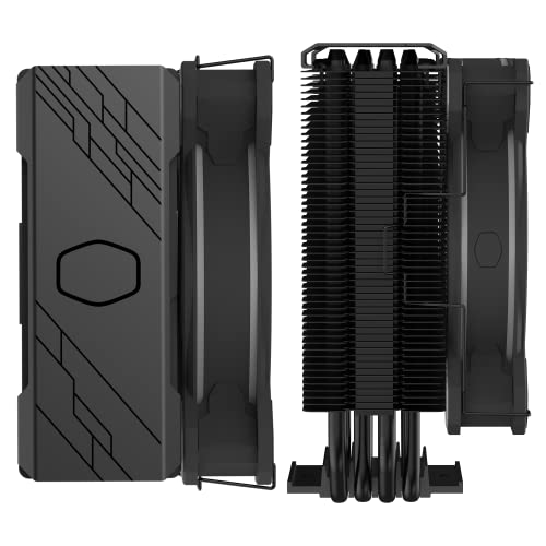 Cooler Master Hyper 212 Halo Black CPU Air Cooler, 120 Halo² PWM Fan, Dual Loop ARGB, Aluminum Top Cover, 4 Copper Heat Pipes, 154mm Tall, AMD Ryzen AM5|AM4, Intel LGA 1851|1700|1200 Brackets