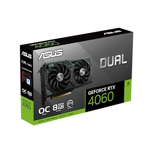 ASUS ProArt GeForce RTX™ 4060 OC Edition 8GB GDDR6 Graphics Card (PCIe 4.0, 8GB GDDR6, DLSS 3, HDMI 2.1a, DisplayPort 1.4a)