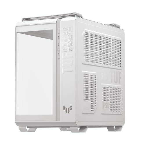 ASUS TUF Gaming GT501 White Edition Mid-Tower Computer Case for up to EATX Motherboards with 2 x USB 3.1 Front Panel, Smoked Tempered Glass, Steel Construction, and Four Case Fans