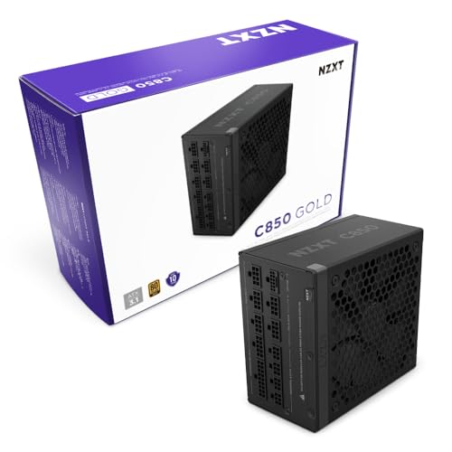 NZXT C1000 Gold ATX 3.1 - Fully Modular Low-Noise PC Gaming Power Supply - 1000 Watts - 80 Plus Gold - 12V-2x6 Connector - Zero Fan Mode - 100% Japanese Capacitors - Black