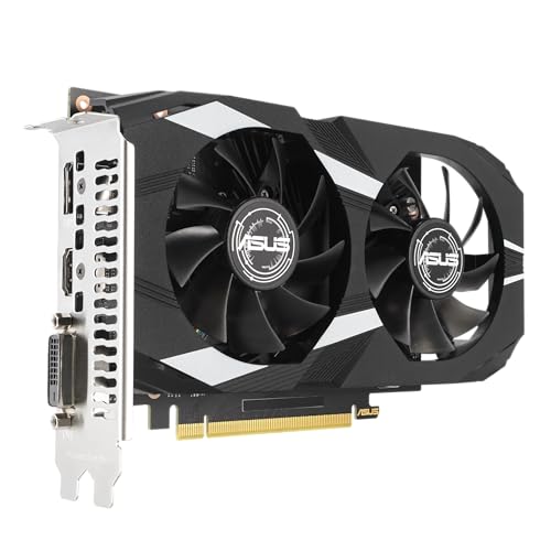 ASUS Dual NVIDIA GeForce RTX 3050 6GB OC Edition Gaming Graphics Card - PCIe 4.0, 6GB GDDR6 Memory, HDMI 2.1, DisplayPort 1.4a, 2-Slot Design, Axial-tech Fan Design, 0dB Technology, Steel Bracket