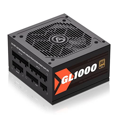 Fuente de alimentación AGT Series 1000W, certificación 80+ Gold, totalmente modular, ventilador FDB, tamaño compacto de 140 mm, garantía de 10 años, fuente de alimentación para juegos ATX 