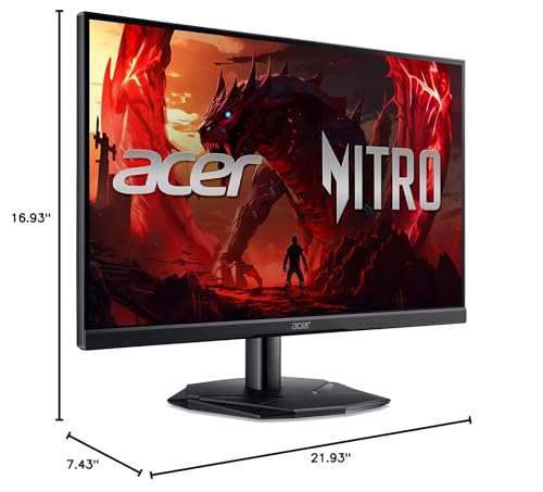 Acer Nitro 27" WQHD 2560 x 1440 IPS Gaming Monitor | AMD FreeSync | Up to 180Hz Refresh | Up to 0.5ms | DCI-P3 95% | HDR 10 Support | 1 x Display Port 1.2 & 2 x HDMI 2.0 | KG271U N3bmiipx