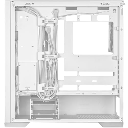 ASUS TUF Gaming GT501 White Edition Mid-Tower Computer Case for up to EATX Motherboards with 2 x USB 3.1 Front Panel, Smoked Tempered Glass, Steel Construction, and Four Case Fans