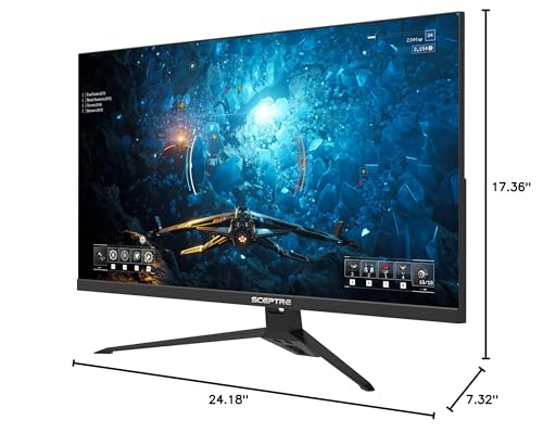 Monitor para juegos Sceptre IPS de 24", 165 Hz, 144 Hz, Full HD (1920 x 1080), FreeSync Eye Care, FPS, RTS, DisplayPort, HDMI, parlantes integrados, negro máquina 2020 (E248B-FPT168), IPS de 24", 165 Hz 