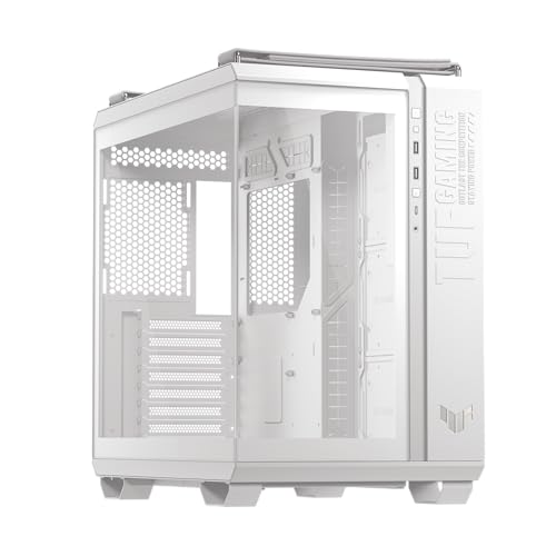 ASUS TUF Gaming GT501 White Edition Mid-Tower Computer Case for up to EATX Motherboards with 2 x USB 3.1 Front Panel, Smoked Tempered Glass, Steel Construction, and Four Case Fans