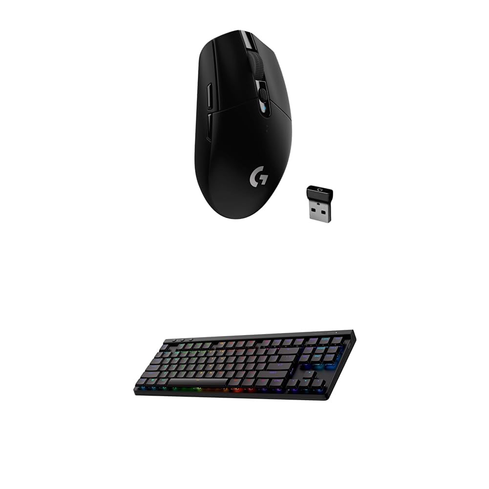 Ratón inalámbrico para juegos Logitech G305 LIGHTSPEED, sensor Hero 12K, 12 000 DPI, ligero, 6 botones programables, duración de batería de 250 h, memoria integrada, PC/Mac, color negro 