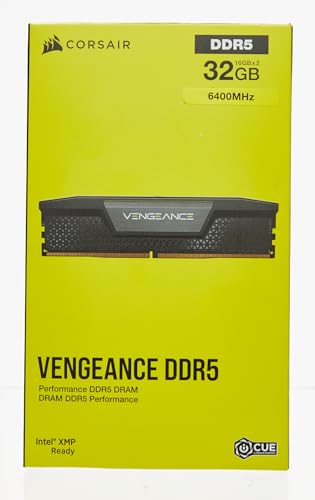 CORSAIR VENGEANCE DDR5 RAM 64GB (2x32GB) 6400MHz CL32-40-40-84 1.40V Intel XMP Desktop Computer Memory - Black (CMK64GX5M2B6400C32)