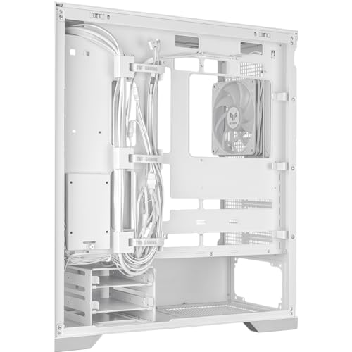 ASUS TUF Gaming GT501 White Edition Mid-Tower Computer Case for up to EATX Motherboards with 2 x USB 3.1 Front Panel, Smoked Tempered Glass, Steel Construction, and Four Case Fans