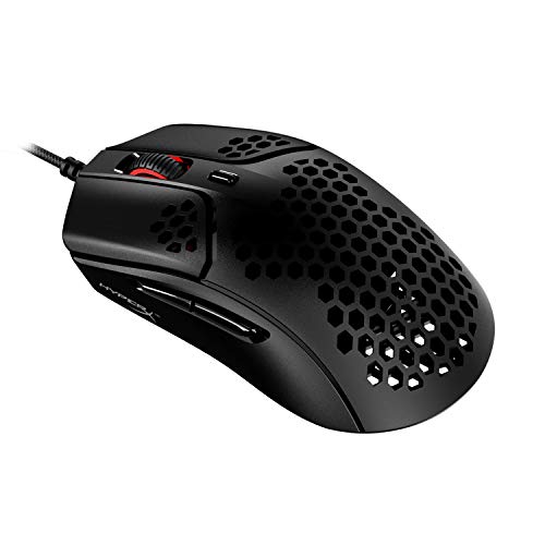 HyperX Pulsefire Haste - Ratón inalámbrico para juegos - Ultraligero, 61 g, duración de batería de 100 horas, conexión inalámbrica de 2,4 GHz, carcasa en forma de panal, diseño hexagonal, hasta 16 000 DPI, 6 botones programables - Negro, 4P5D7AA 