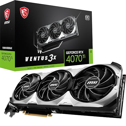 MSI GeForce RTX 4070 Ventus 2X E1 12G OC Gaming Graphics Card - 12GB GDDR6, 2490MHz, PCI Express Gen 4, 192 Bits, 3X DP v 1.4a, HDMI 2.1a (Supports 4K & 8K HDR)