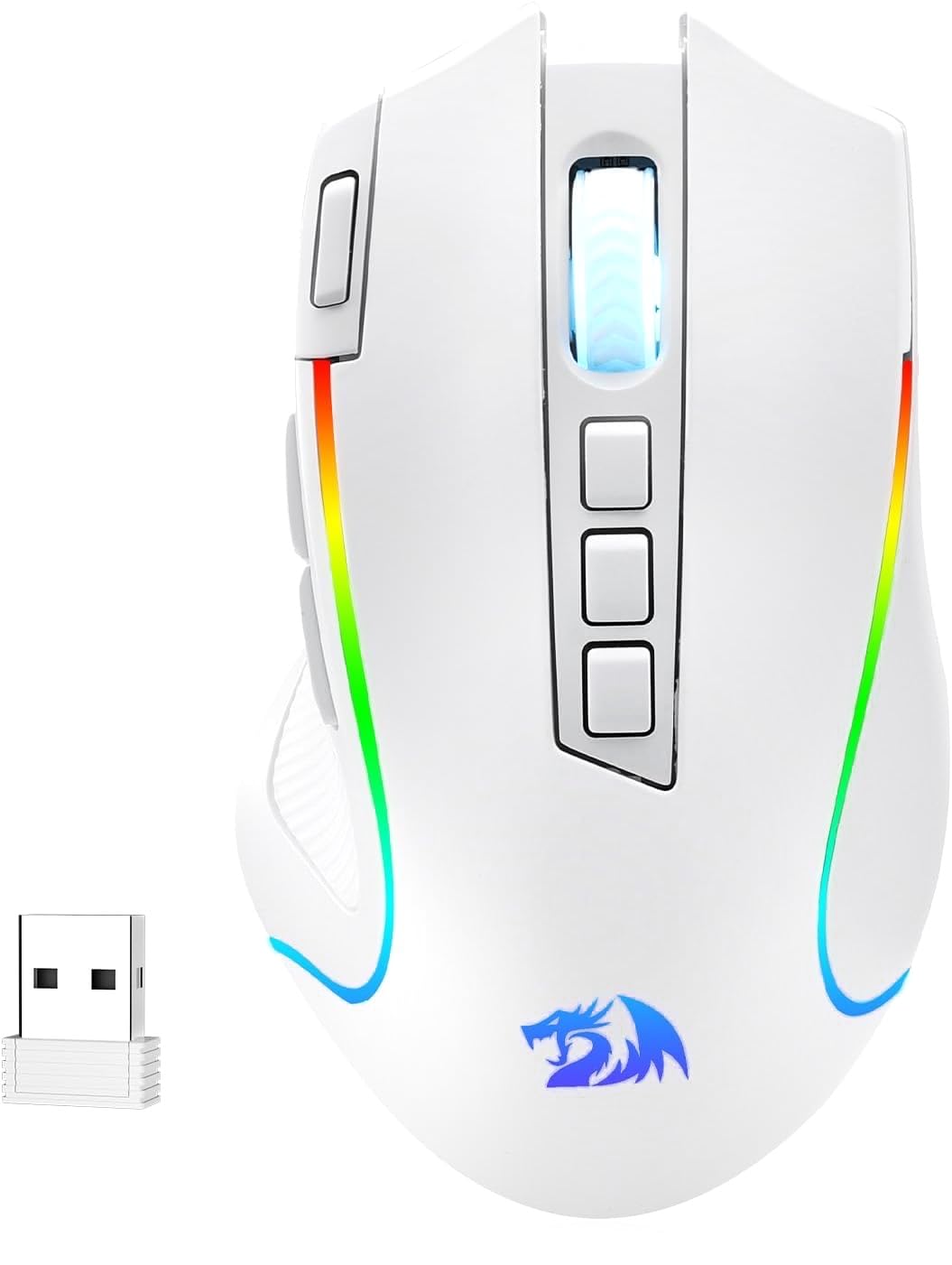 Ratón para juegos Redragon M612 Predator RGB, ratón óptico con cable de 8000 DPI con 11 botones programables y 5 modos de retroiluminación, software compatible con combinaciones de teclas DIY, botón de disparo rápido 