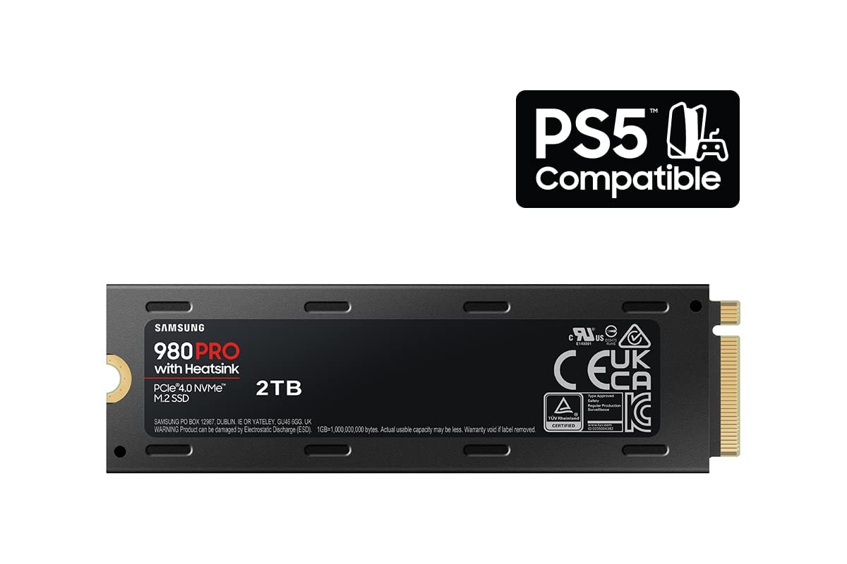 SAMSUNG 980 PRO SSD 2TB PCIe NVMe Gen 4 Gaming M.2 Internal Solid State Drive Memory Card, Maximum Speed, Thermal Control MZ-V8P2T0B/AM