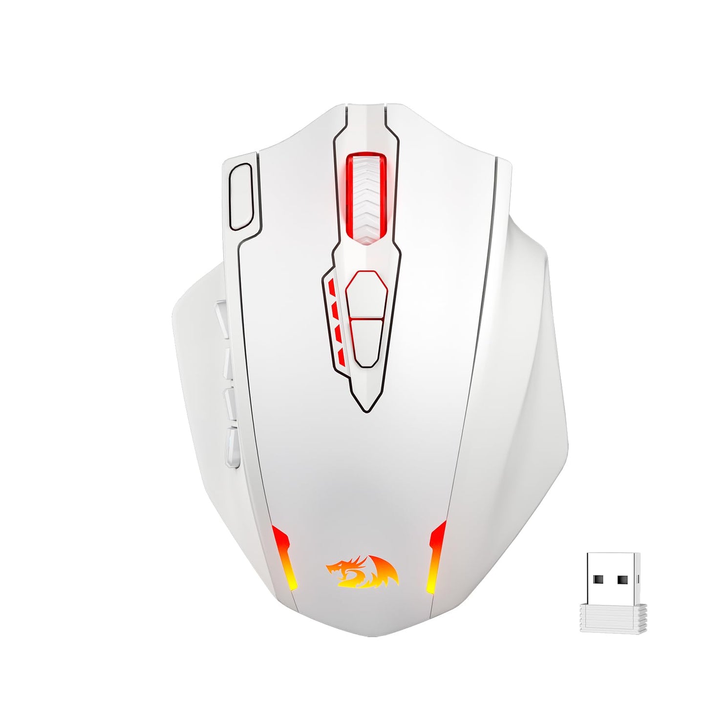 Redragon M908 Impact RGB LED MMO Gaming Mouse with 12 Side Buttons, Optical Wired Ergonomic Mouse with Max 12,400DPI, High Precision, 18 Programmable Macro Shortcuts, Comfort Grip